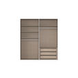 SCHWEBETÜRENSCHRANK 162/223/68 cm 2-türig Weiß  - Alufarben/Weiß, Basics, Glas/Holzwerkstoff (162/223/68cm) - Novel