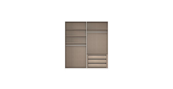 SCHWEBETÜRENSCHRANK 162/223/68 cm 2-türig Weiß  - Alufarben/Weiß, Basics, Glas/Holzwerkstoff (162/223/68cm) - Novel