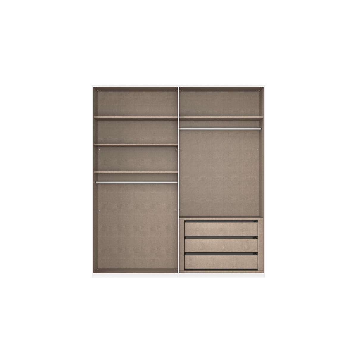 SCHWEBETÜRENSCHRANK 181/223/68 cm 2-türig Weiß  - Alufarben/Weiß, Basics, Glas/Holzwerkstoff (181/223/68cm) - Novel