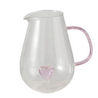 KARAFA NA VODU  1,5 l  - číra/ružová, Basics, sklo (17/13/18,8cm)
