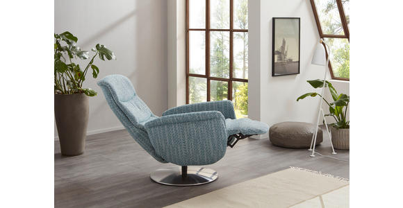 RELAXSESSEL in Textil Petrol  - Edelstahlfarben/Petrol, Design, Textil/Metall (71/112/83cm) - Dieter Knoll