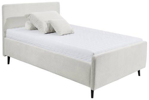 POLSTERBETT gepolstertes Kopfteil 140/200 cm  in Creme  - Creme/Schwarz, MODERN, Holz/Textil (140/200cm) - MID.YOU