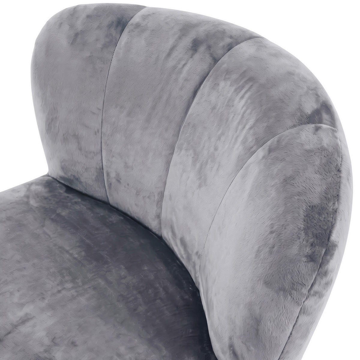 SESSEL in Plüsch Hellgrau  - Hellgrau/Schwarz, MODERN, Textil/Metall (82/78/81cm) - Carryhome