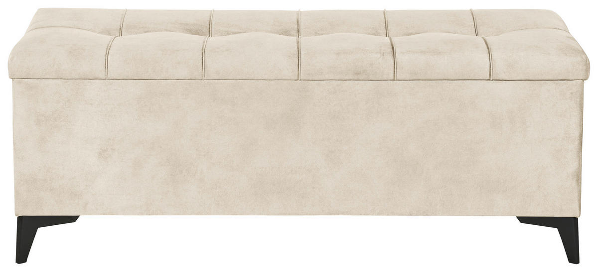 BETTBANK Mikrovelours Creme  - Creme/Schwarz, KONVENTIONELL, Kunststoff/Textil (139/58/50cm) - Modante