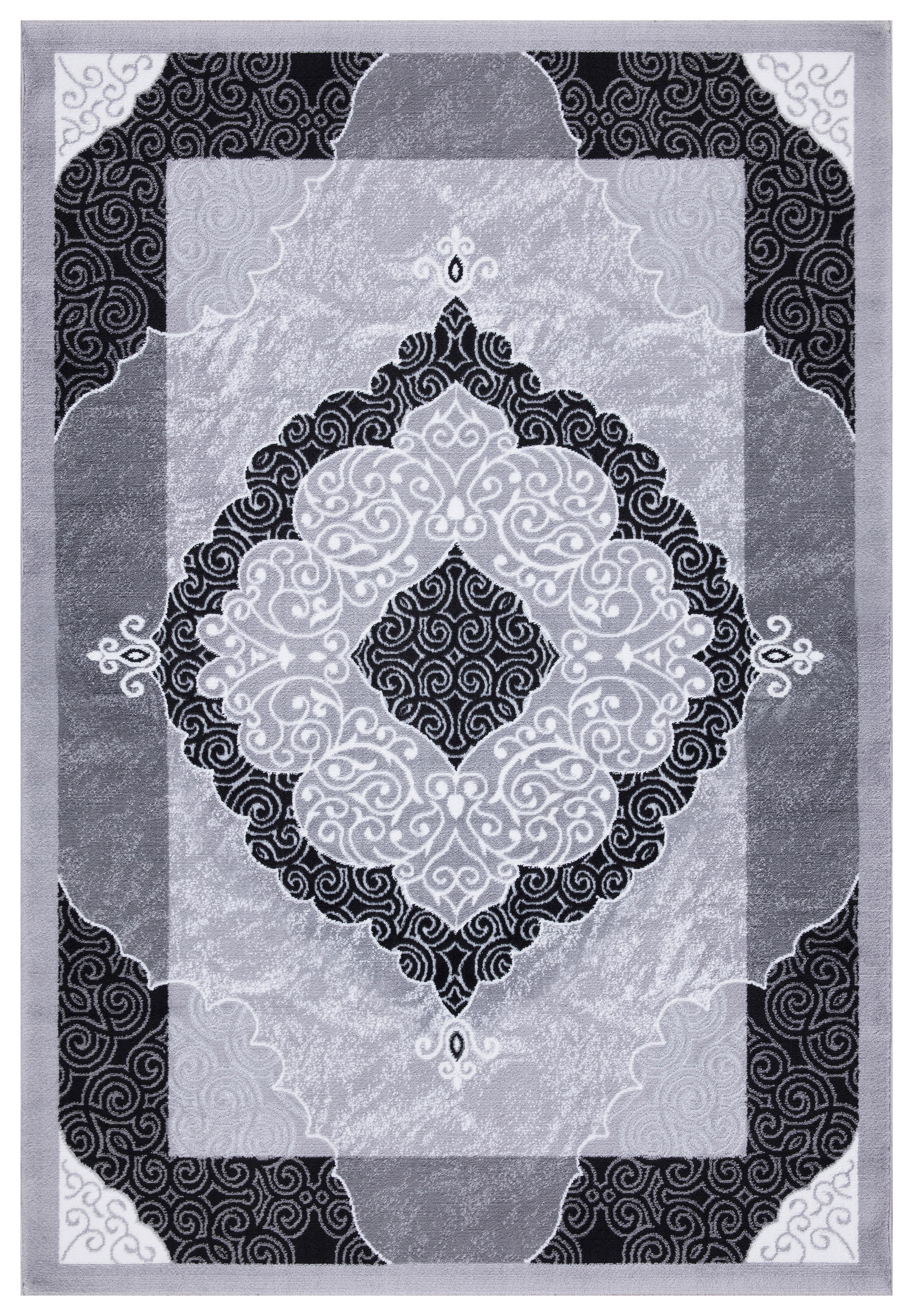 LÄUFER 80/300 cm 39175 Grau, Schwarz  - Schwarz/Grau, LIFESTYLE, Textil (80/300cm)