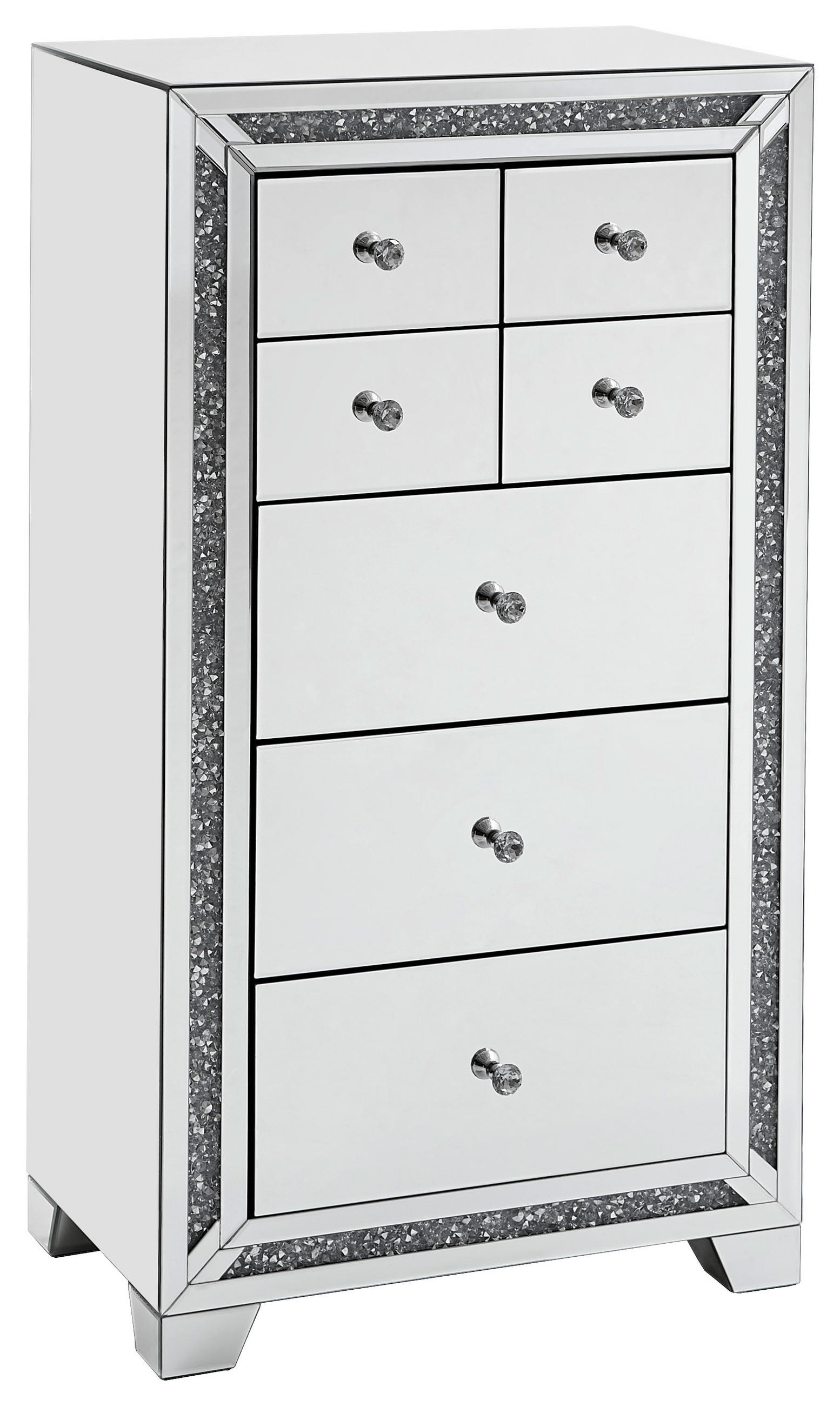 KOMODA, barvy stříbra, 65,5/120/40,5 cm - barvy stříbra/čiré, Lifestyle, kov/kompozitní dřevo (65,5/120/40,5cm) - Xora