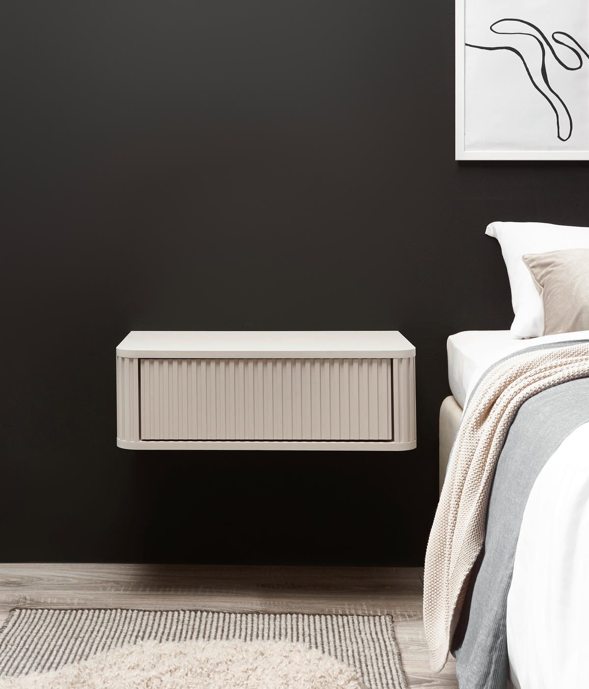 NACHTSCHRANK 63/21/38 cm  - Kaschmir, KONVENTIONELL, Holzwerkstoff (63/21/38cm) - Chameo