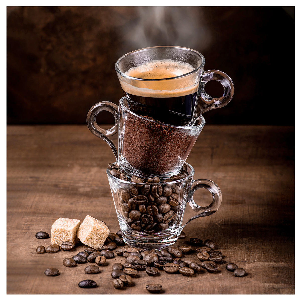 OBRAZ NA SKLE, jídlo a pití, káva, 20/20 cm  - vícebarevná, Basics, sklo (20/20cm) - Monee