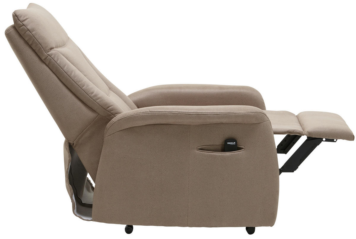FERNSEHSESSEL  mit Relaxfunktion, Aufstehhilfe Mikrofaser Graubraun  - Graubraun/Schwarz, KONVENTIONELL, Textil (78/108/90cm) - Hukla