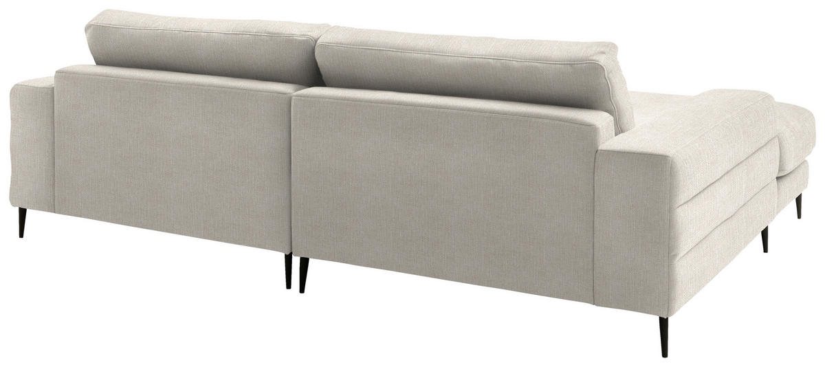 ECKSOFA in Flachgewebe Naturfarben  177/253 cm  - Schwarz/Naturfarben, Design, Textil/Metall (177/253cm) - Dieter Knoll
