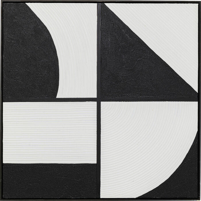BILD 100/100/2,8 cm  - Schwarz/Weiß, MODERN, Holz/Textil (100/100/2,8cm) - Ambia Home