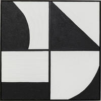 BILD 100/100/2,8 cm  - Schwarz/Weiß, MODERN, Holz/Textil (100/100/2,8cm) - Ambia Home
