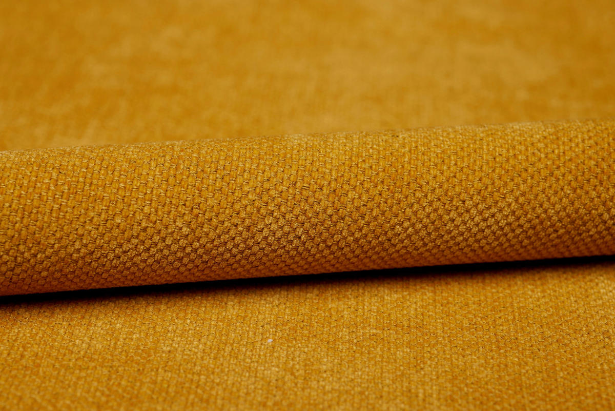 ECKSOFA in Flachgewebe Senfgelb  - Senfgelb/Schwarz, KONVENTIONELL, Textil/Metall (252/162cm) - Carryhome