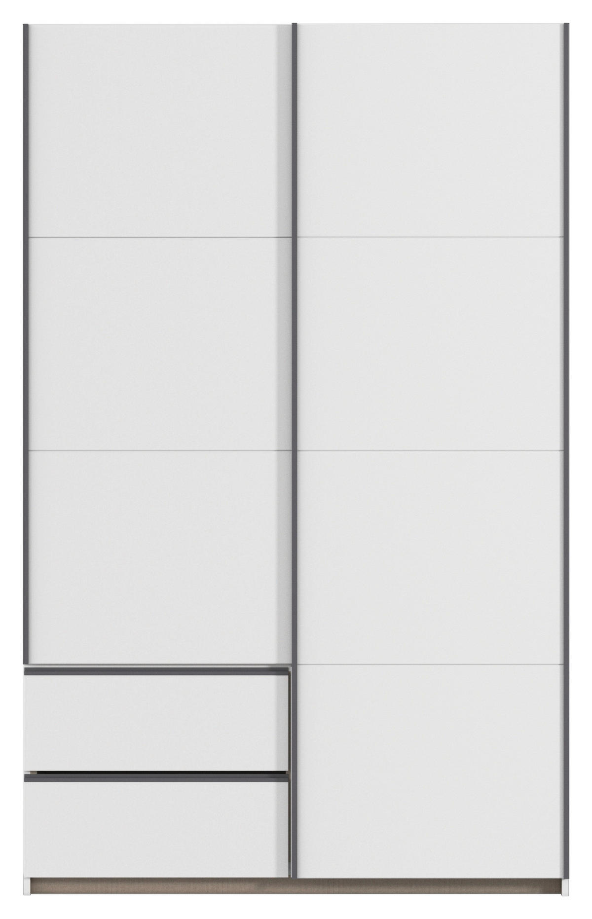 SCHWEBETÜRENSCHRANK in Weiss  - Weiss/Grau, Modern, Holzwerkstoff (131/210/59cm) - Rauch Möbel