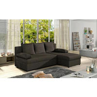 ECKSOFA Webstoff Dunkelbraun  - Dunkelbraun/Schwarz, Design, Kunststoff/Textil (201/143cm) - MID.YOU