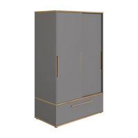  SCHIEBETÜRENSCHRANK 124/200/62 cm 2-türig  - Eichefarben/Grau, Design, Holz/Holzwerkstoff (124/200/62cm) - Paidi