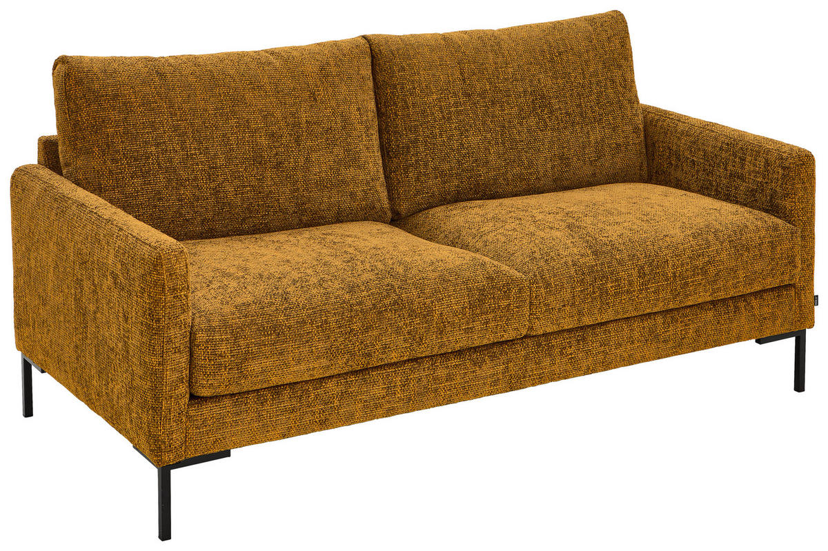 2,5-SITZER Webstoff Gelb  - Gelb/Schwarz, KONVENTIONELL, Textil/Metall (176/78/90cm) - Hom`in