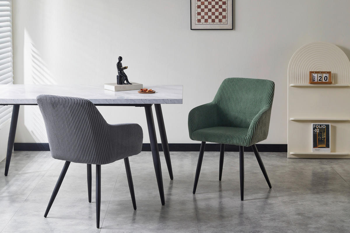 ARMLEHNSTUHL   Webstoff  - Schwarz/Grün, Design, Textil/Metall (56/83,5/59cm) - Ti'me