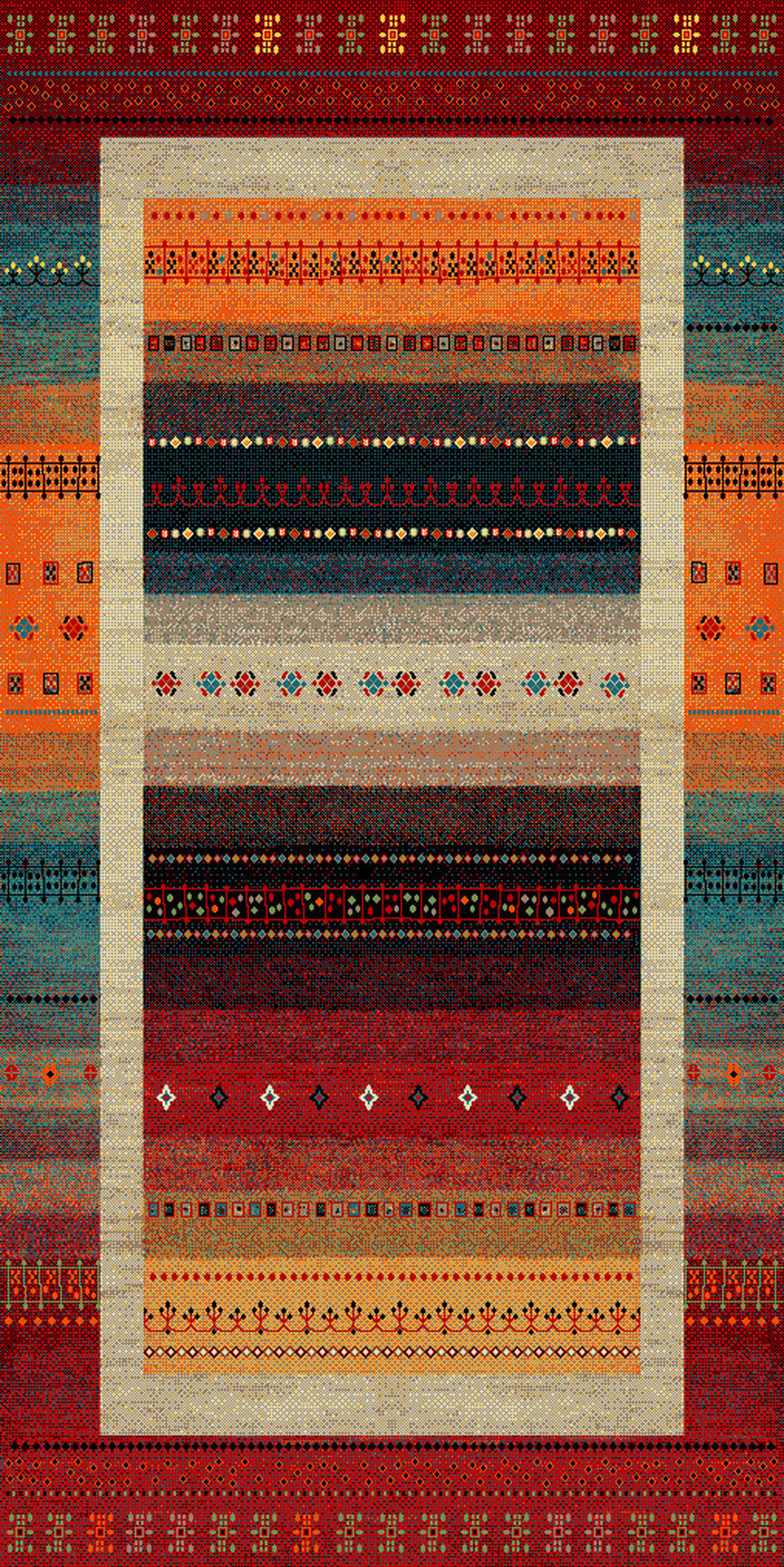 LÖPARE 80/250 cm Cassandra  - röd/multicolor, Lifestyle, textil (80/250cm) - Novel