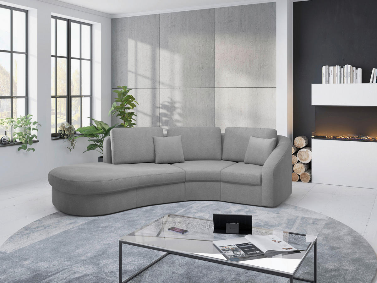 ECKSOFA in Mikrofaser Grau  - Schwarz/Grau, Modern, Kunststoff/Textil (230/266cm) - Sit & More