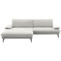 ECKSOFA in Webstoff Creme, Naturfarben  - Creme/Schwarz, Design, Textil/Metall (184/284cm) - Dieter Knoll