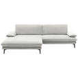 ECKSOFA Creme, Naturfarben Webstoff  - Creme/Schwarz, Design, Textil/Metall (184/284cm) - Dieter Knoll