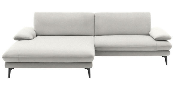 ECKSOFA Creme, Naturfarben Webstoff  - Creme/Schwarz, Design, Textil/Metall (184/284cm) - Dieter Knoll