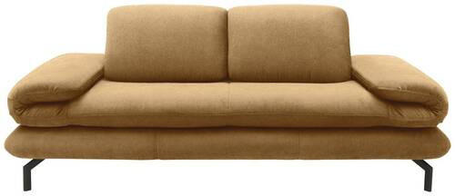 2,5-SITZER mit Funktionen Webstoff Messingfarben  - Messingfarben/Schwarz, Design, Textil/Metall (224 (284)/83 (110)/98cm) - LOOKS by W.Joop