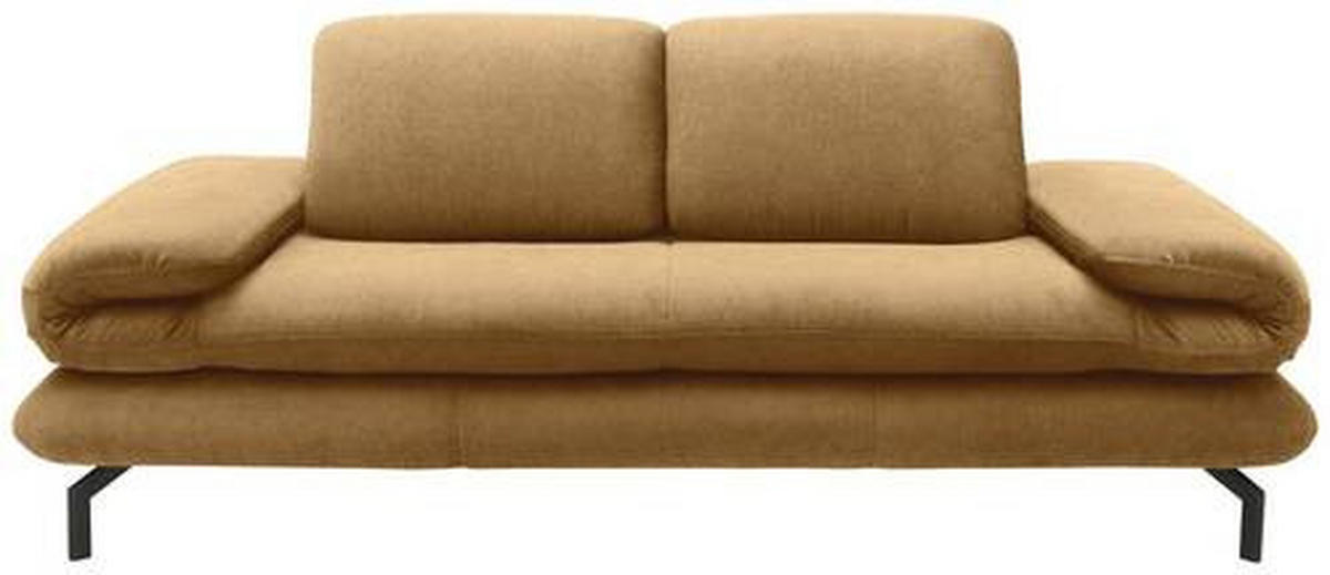 2,5-SITZER mit Funktionen in Webstoff Messingfarben  - Messingfarben/Schwarz, Design, Textil/Metall (224 (284)/83 (110)/98cm) - LOOKS by W.Joop