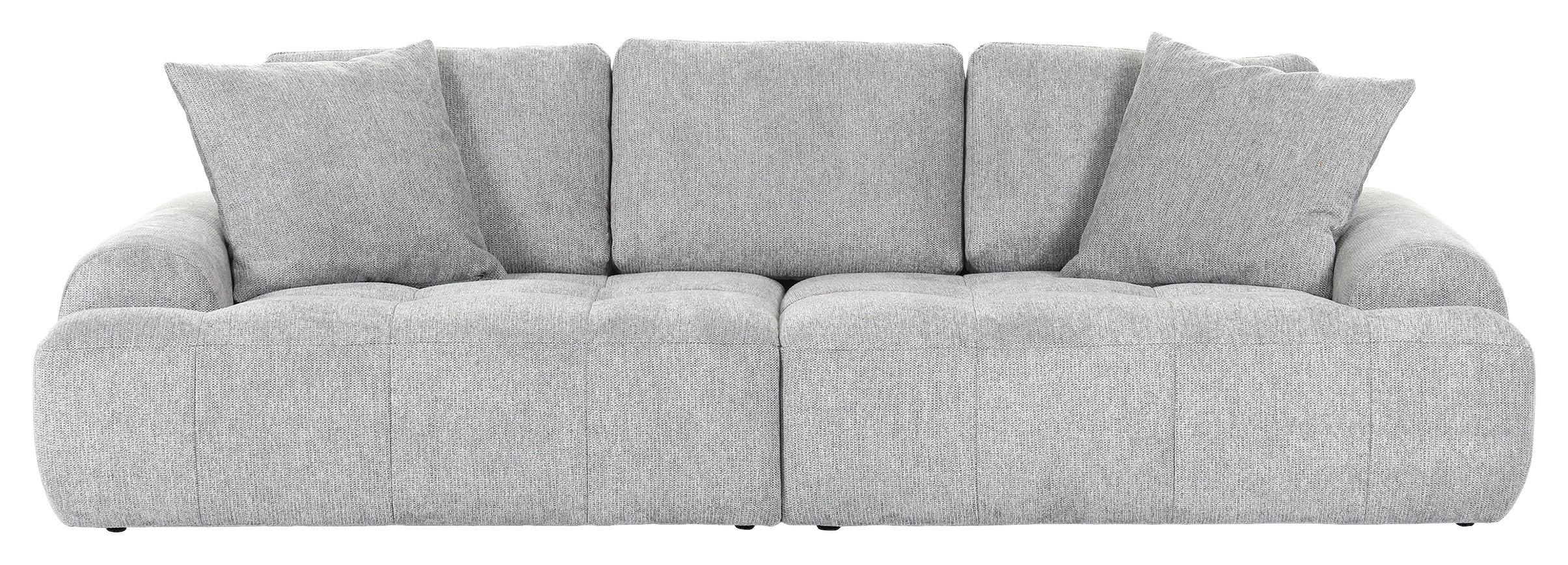 BIGSOFA Flachgewebe Grau  - Schwarz/Grau, KONVENTIONELL, Kunststoff/Textil (276/95/130cm) - Carryhome