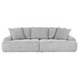 BIGSOFA Flachgewebe Grau  - Schwarz/Grau, KONVENTIONELL, Kunststoff/Textil (276/95/130cm) - Carryhome