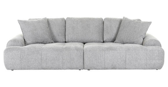 BIGSOFA Flachgewebe Grau  - Schwarz/Grau, KONVENTIONELL, Kunststoff/Textil (276/95/130cm) - Carryhome