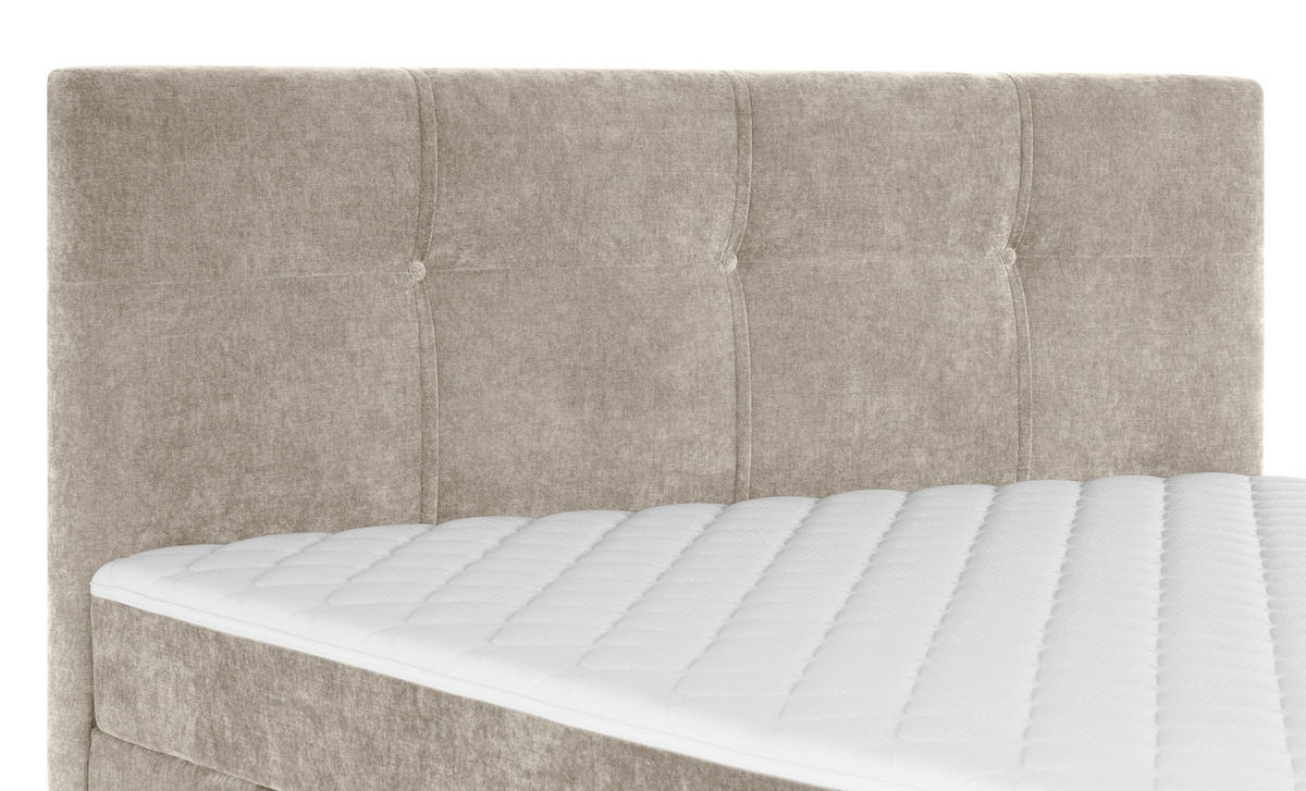 BOXBETT 180/200 cm  in Beige  - Beige/Schwarz, KONVENTIONELL, Holz/Textil (180/200cm) - Welnova