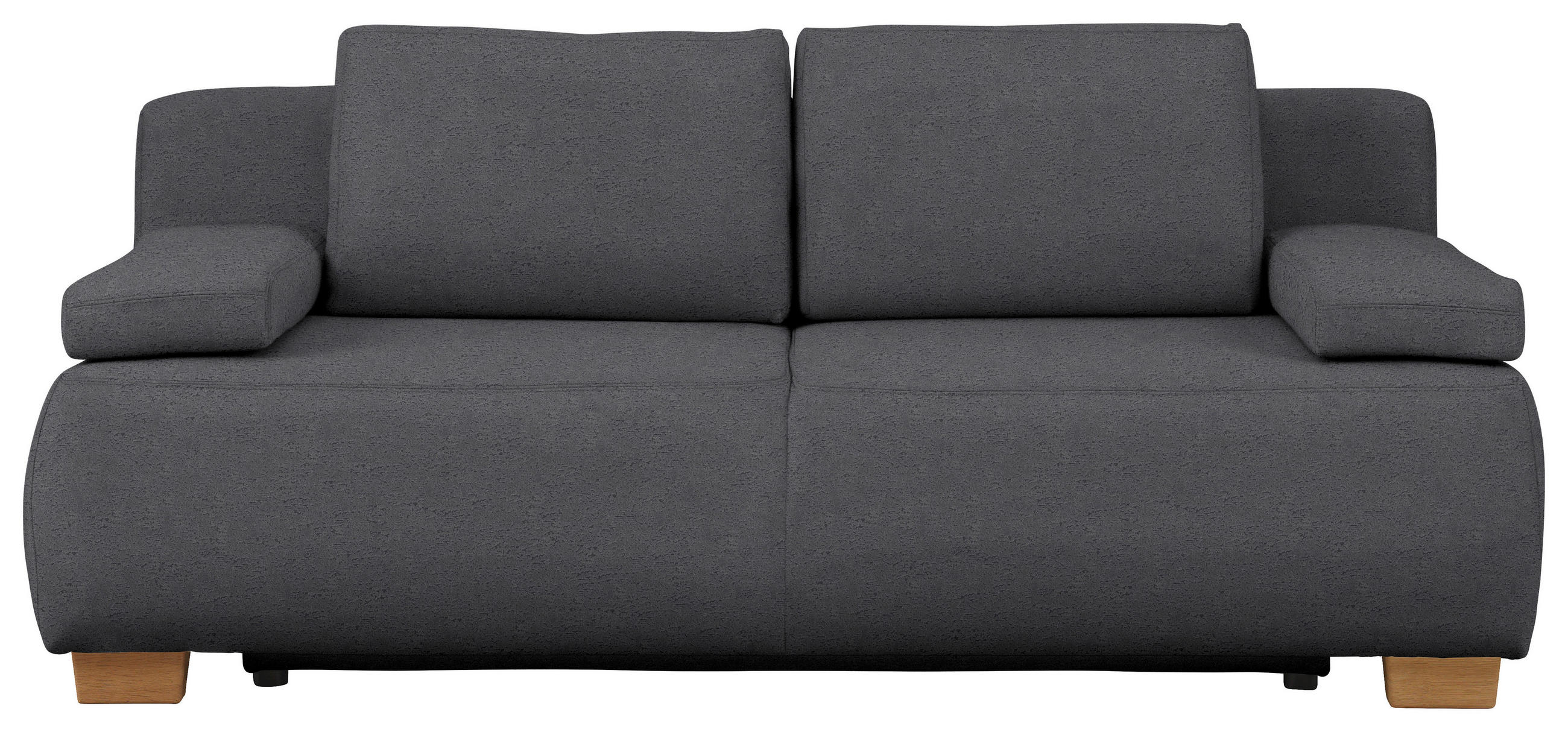 BOXSPRINGSOFA  in Flachgewebe Grau  - Naturfarben/Grau, MODERN, Holz/Textil (205/93/108cm) - Venda