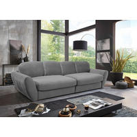 BIGSOFA Flachgewebe Dunkelgrau  - Dunkelgrau/Schwarz, MODERN, Kunststoff/Textil (290/96/113cm) - Cantus