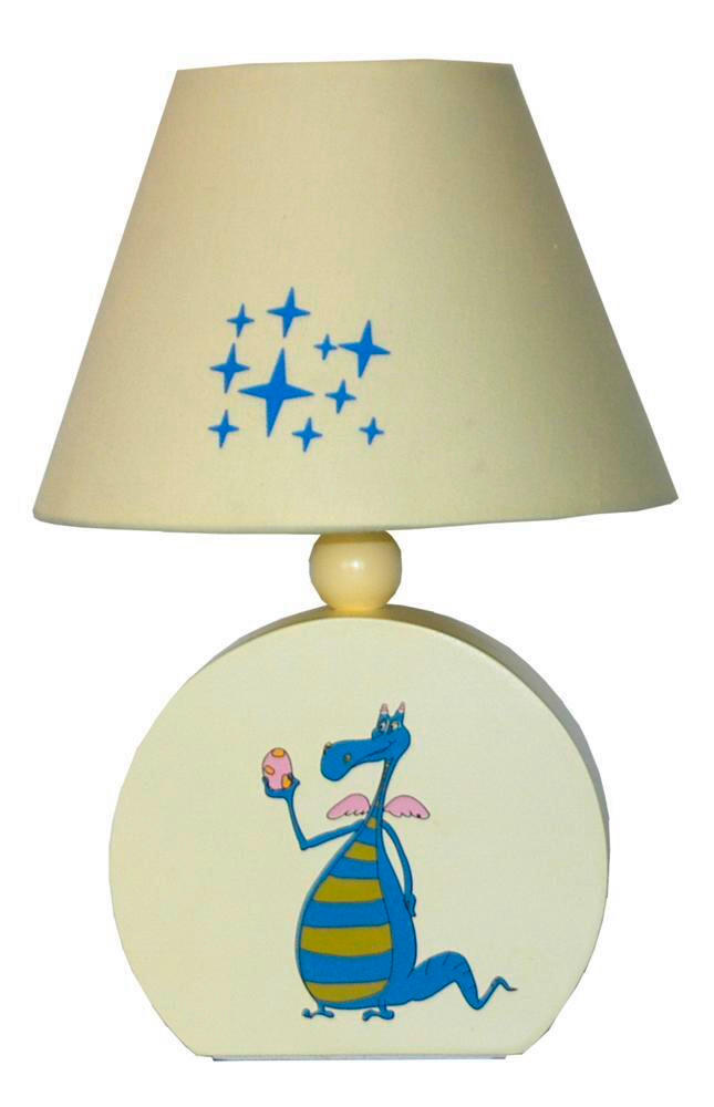BORDSLAMPA FÖR BARN - gul, Basics, trämaterial/textil (17/17/20cm)