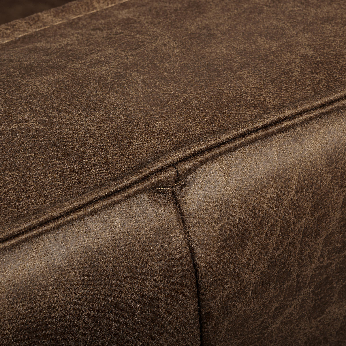ECKSOFA Dunkelbraun Echtleder Lederlook Bettkasten, Schlaffunktion, Rücken echt  - Dunkelbraun/Schwarz, Design, Leder/Textil (166/238cm) - Livetastic