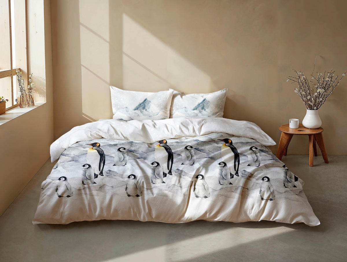 BETTWÄSCHE 2-teilig Frostine Flanell 135/200 cm  - Weiß, Basics, Textil (135/200cm)
