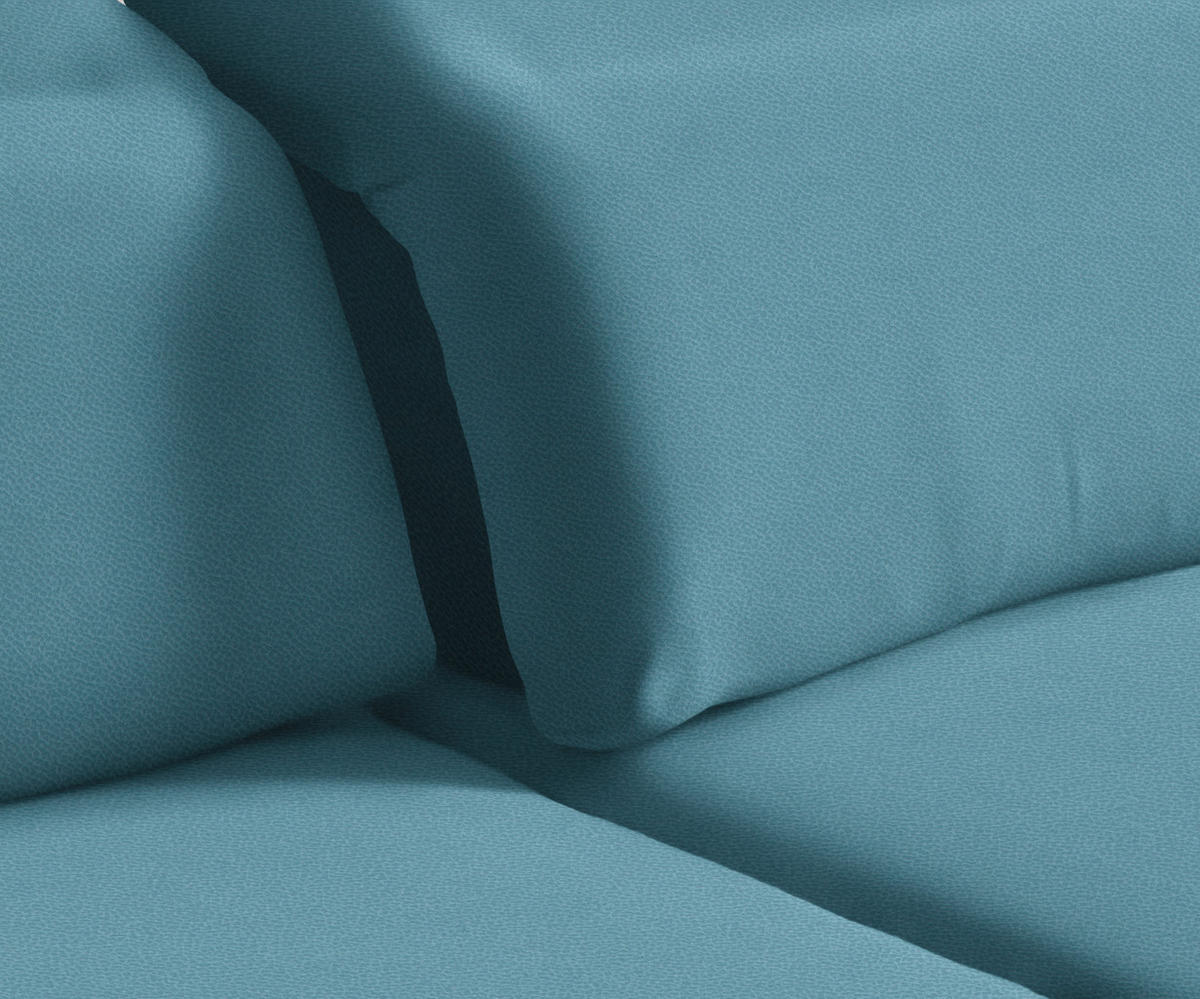 ECKSOFA in Flachgewebe Blau  - Blau/Schwarz, Design, Textil/Metall (289/180cm) - Stylife