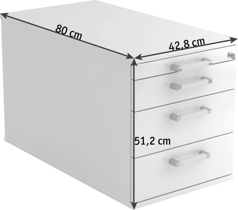ROLLCONTAINER Nussbaumfarben  - Chromfarben/Nussbaumfarben, KONVENTIONELL, Holzwerkstoff/Kunststoff (42,8/51,2/80cm) - Venda