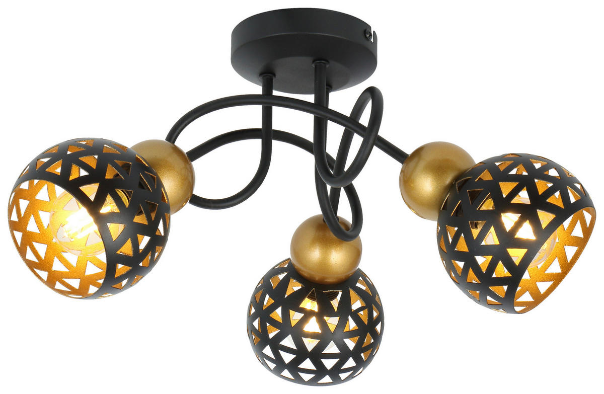 DECKENSTRAHLER - Goldfarben/Schwarz, Basics, Metall (39/20cm) - Globo