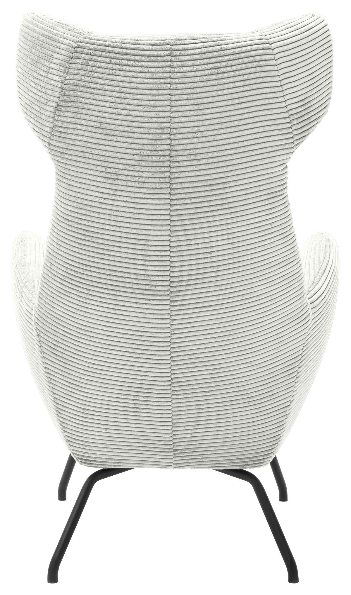 OHRENSESSEL in Cord Hellgrau  - Hellgrau/Schwarz, Design, Textil/Metall (79/117/82cm) - Lomoco