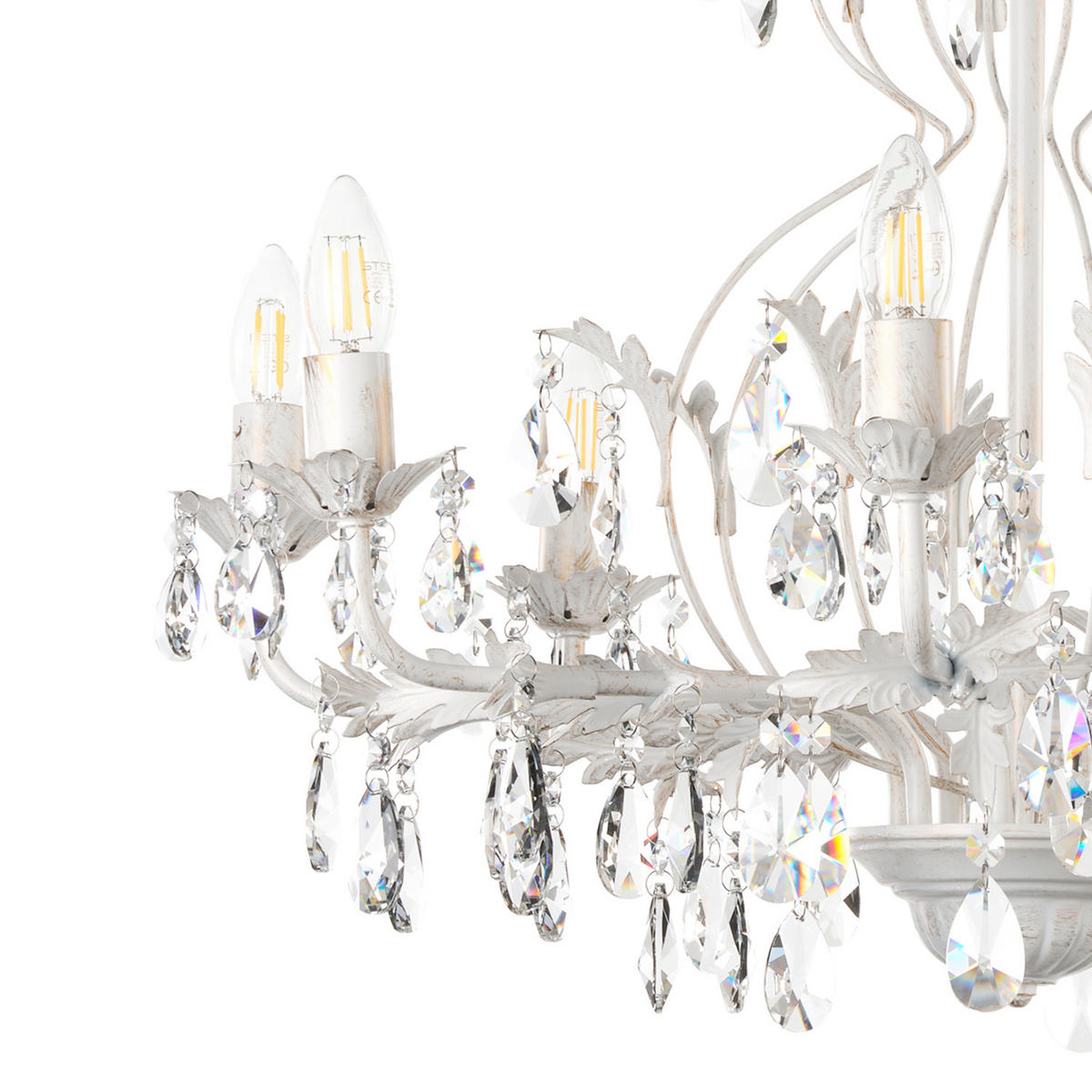 KRISTALNA VISEĆA SVJETILJKA    70/70/105 cm    Ivory  - bijela, Konvencionalno, staklo/metal (70/70/105cm)