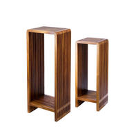 BLUMENSÄULEN-SET - Hellbraun, Basics, Holz (33,5/86/26cm)