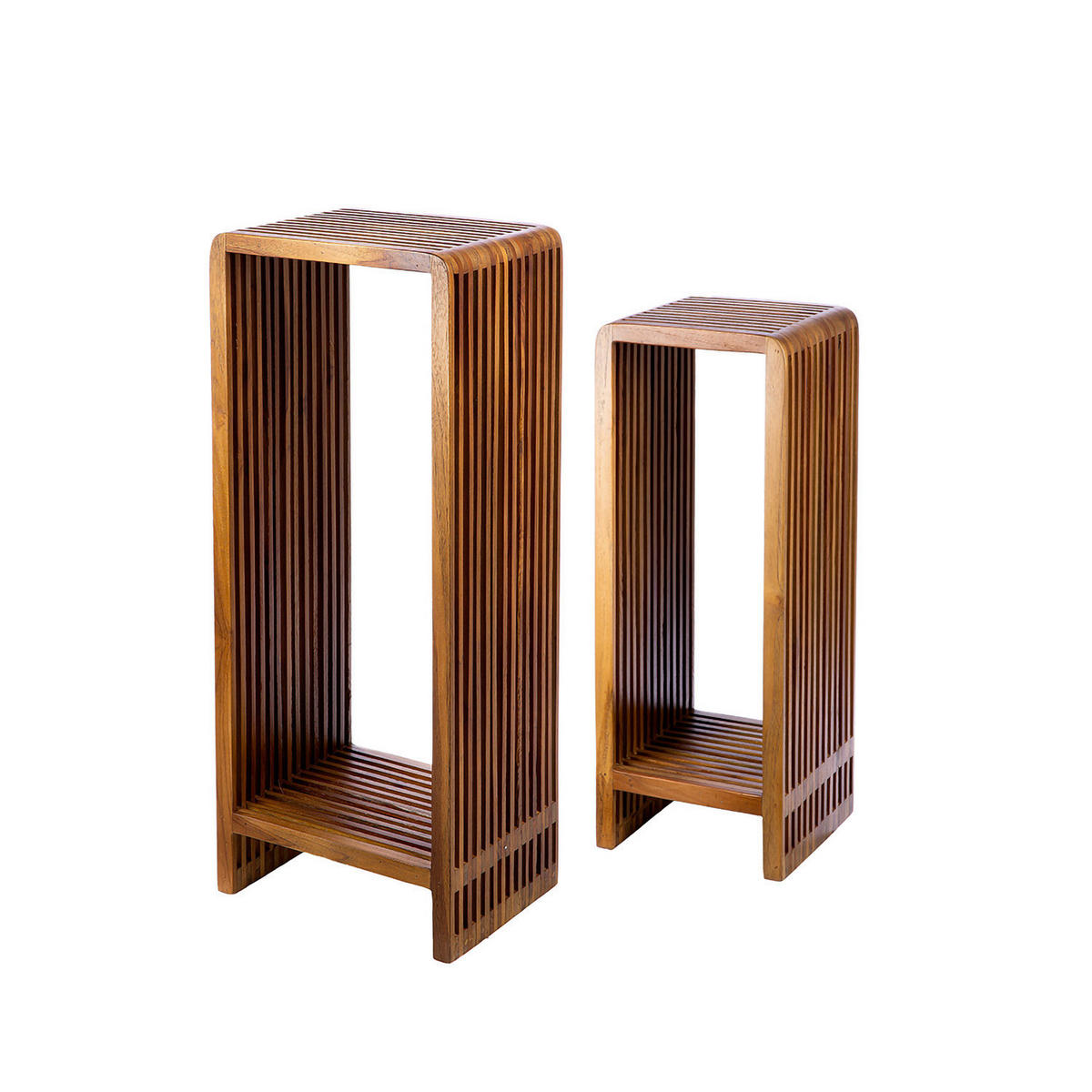 BLUMENSÄULEN-SET - Hellbraun, Basics, Holz (33,5/86/26cm)