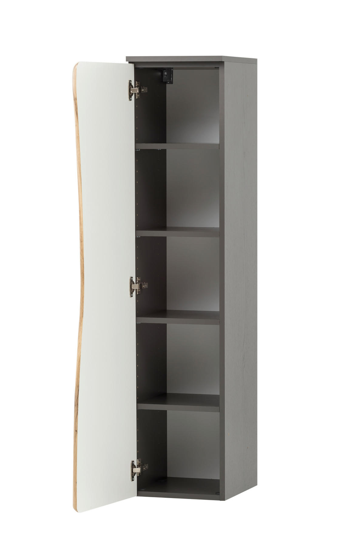 MIDISCHRANK 30/130/35 cm  - Eiche Wotan/Silberfarben, Natur, Holzwerkstoff/Kunststoff (30/130/35cm) - Xora