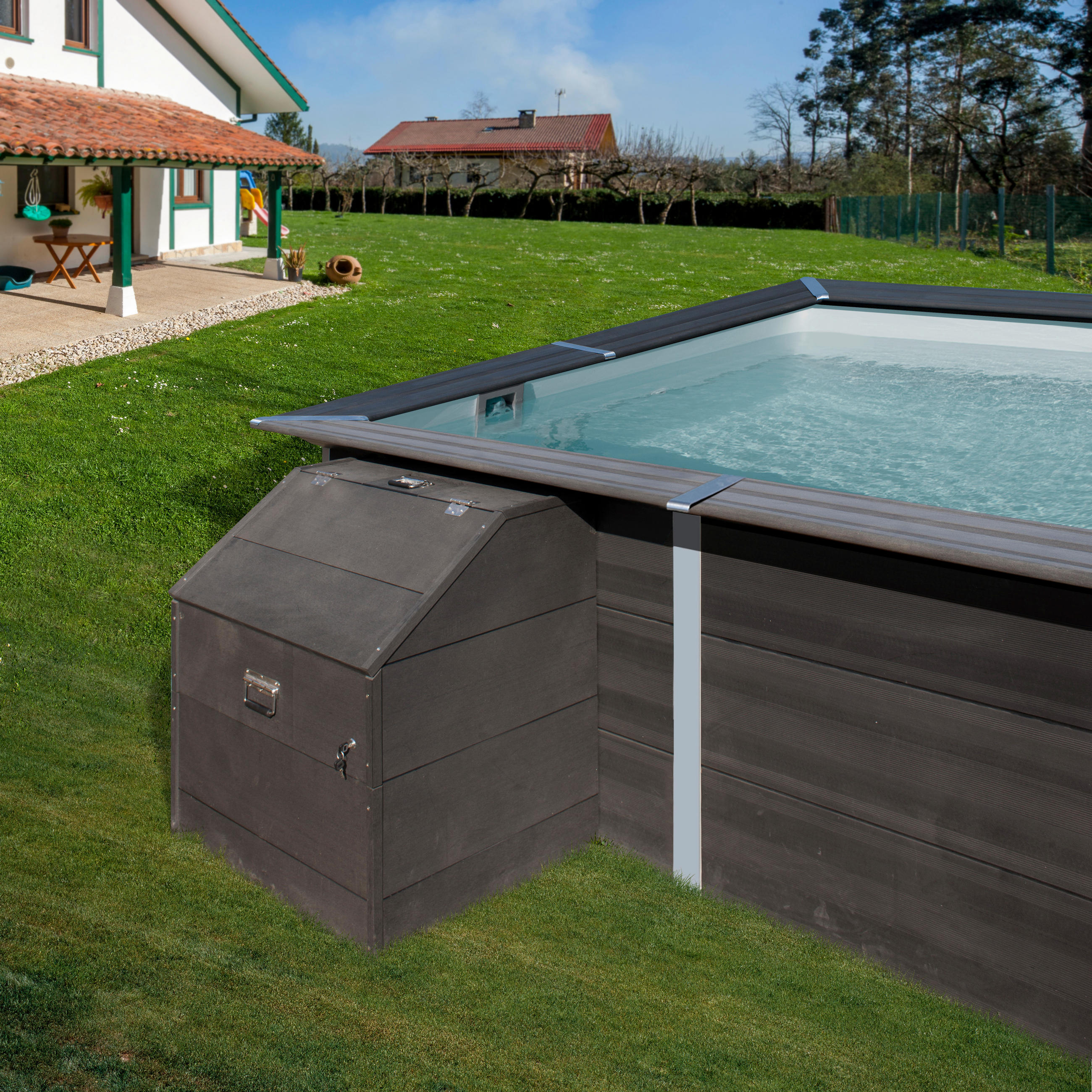 POOL-TECHNIKRAUM 2024  - Grau, KONVENTIONELL, Holzwerkstoff (80/89/60cm) - Gre