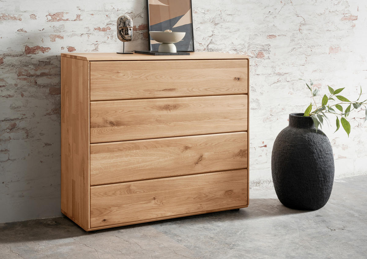 KOMMODE , 100/91/40 cm, 4 Schublade(n)  - Wildeiche, Design, Holz (100/91/40cm) - Livetastic