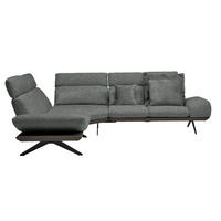 ECKSOFA in Flachgewebe Dunkelgrau  - Dunkelgrau/Schwarz, Design, Textil/Metall (239/270cm) - Koinor