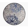 OUTDOORTEPPICH  für Terrasse und Balkon 120 cm Floral Blau, Grau, Weiß  - Blau/Weiß, LIFESTYLE, Kunststoff/Textil (120cm) - Novel